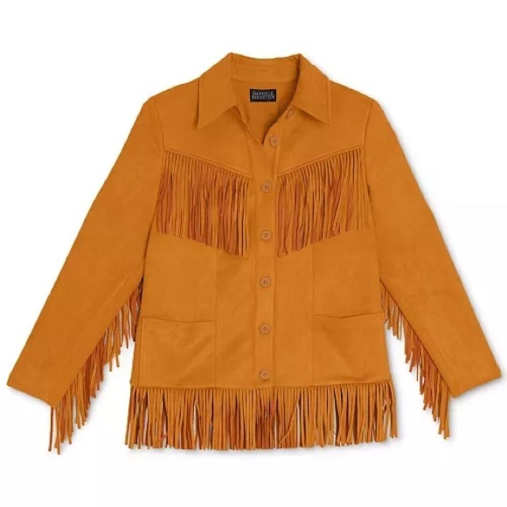 NWT! Danielle Bernstein Faux-Suede Fringe Jacket - Picture 5 of 8